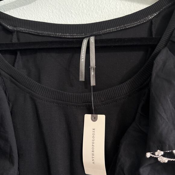 Anthropologie‎ Oversized Ruffles Top Black Sleeveless Womens Size XS NWT - Picture 3 of 6